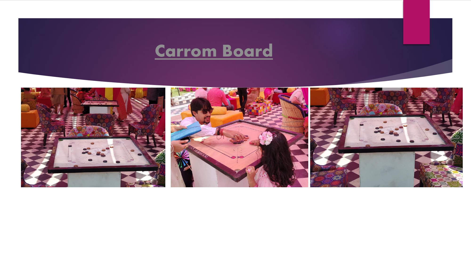 Carrom Board - wooden carnival game rental India - Ahmedabad Event Management